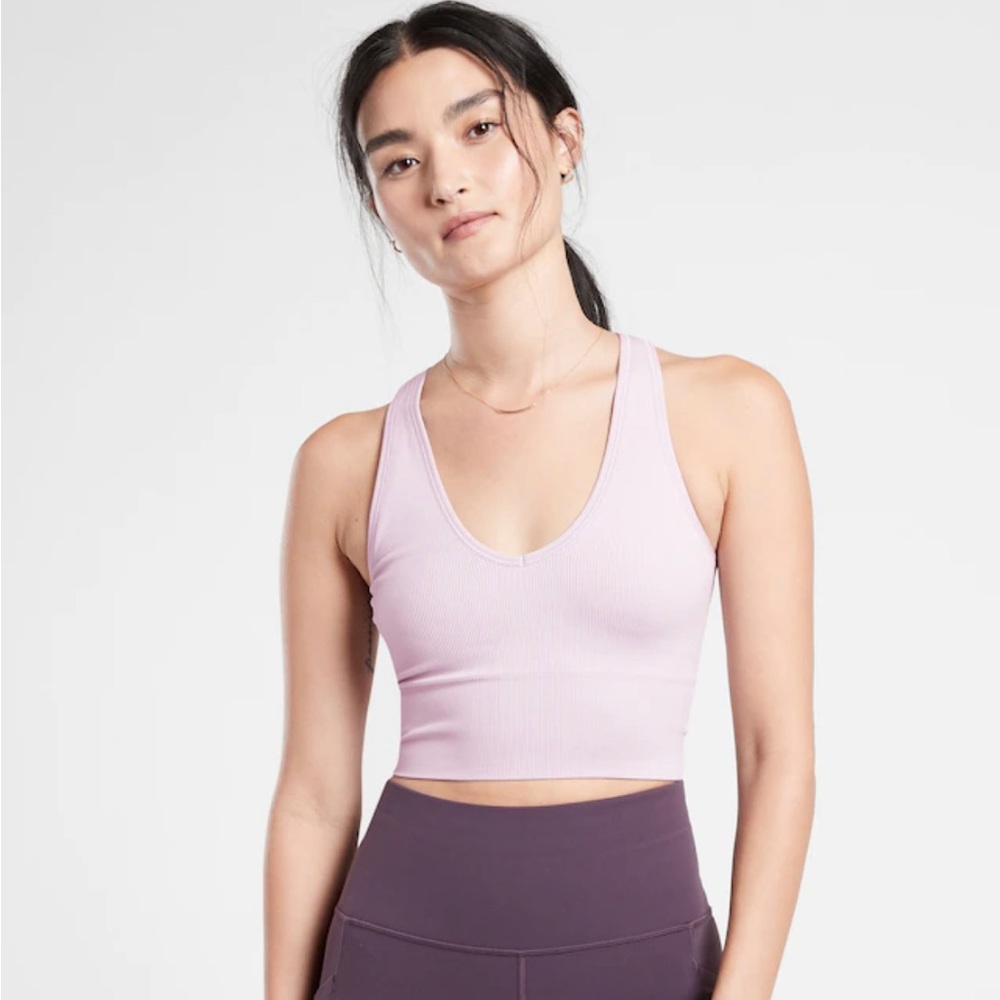 Aurora Seamless Crop Rib Tank in Shasta Purple